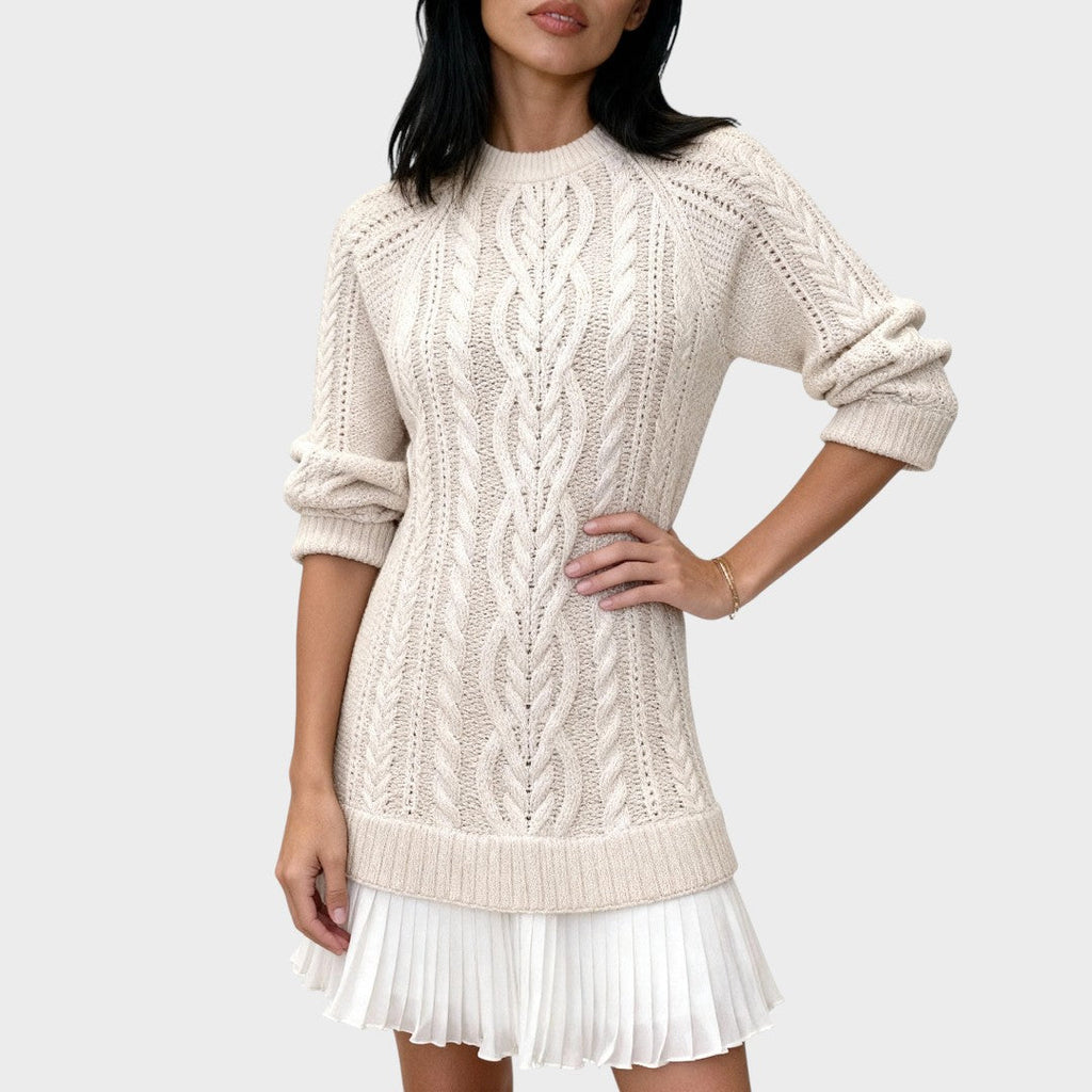 Isabela™ | Vestido suéter con detalle plisado