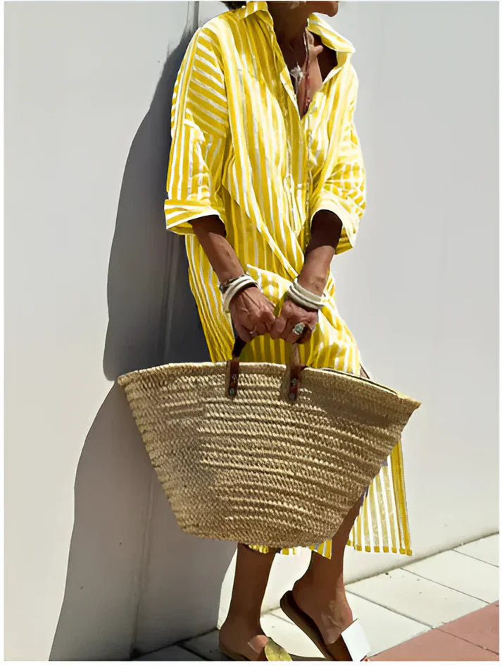 Eloísa™ | Vestido Camisero de Rayas Elegante