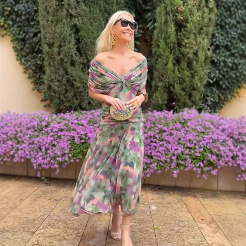 Lidia™ | Vestido estampado de caída fluida