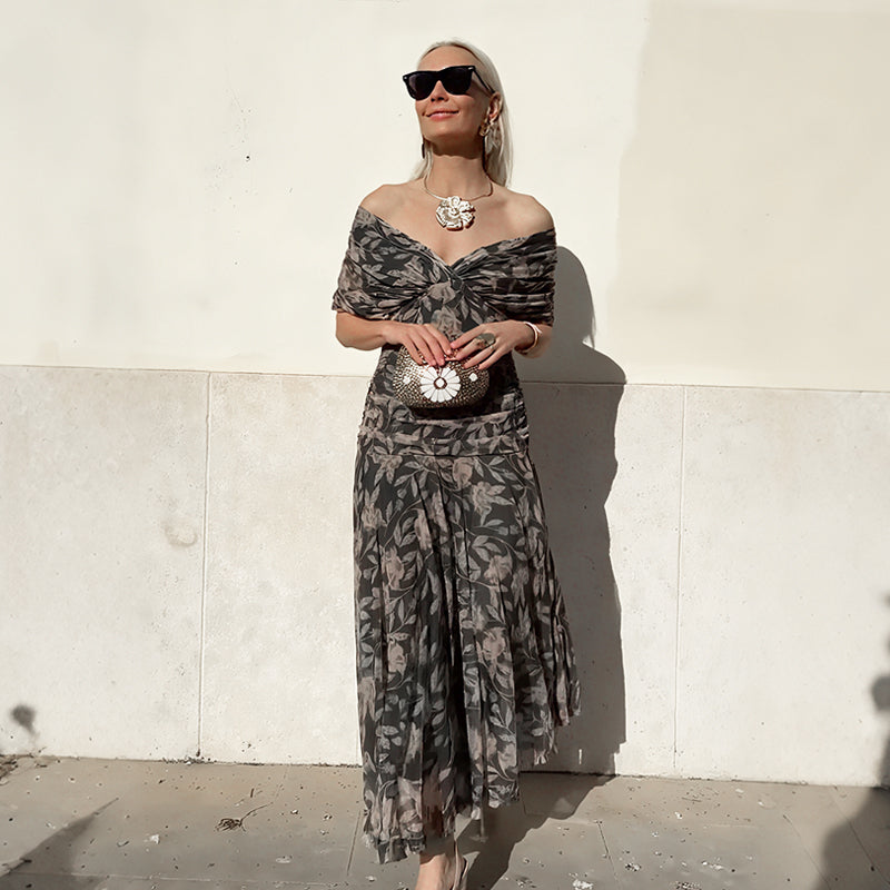 Lidia™ | Vestido estampado de caída fluida