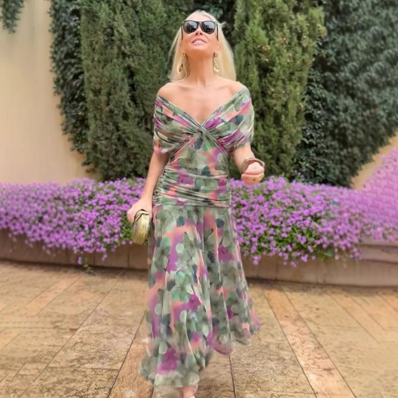 Lidia™ | Vestido estampado de caída fluida