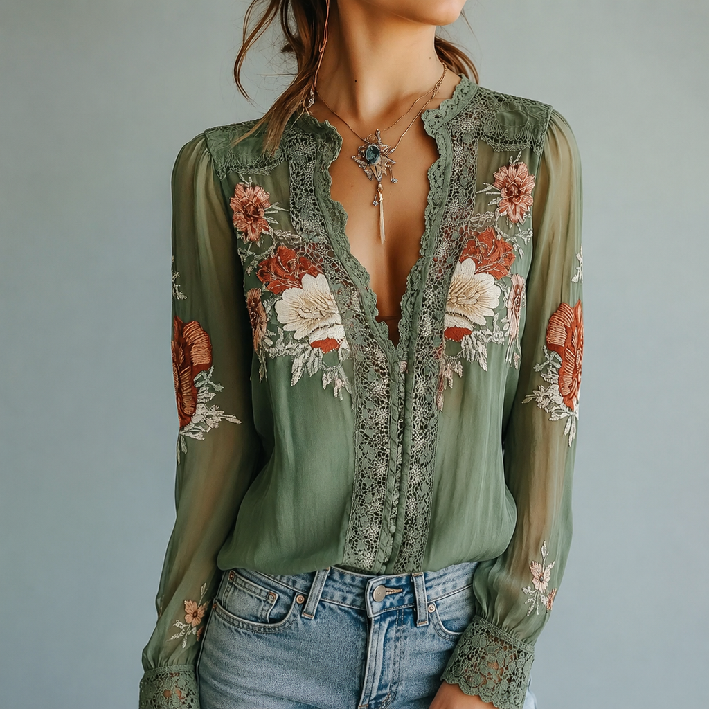Frida | Blusa de encaje.