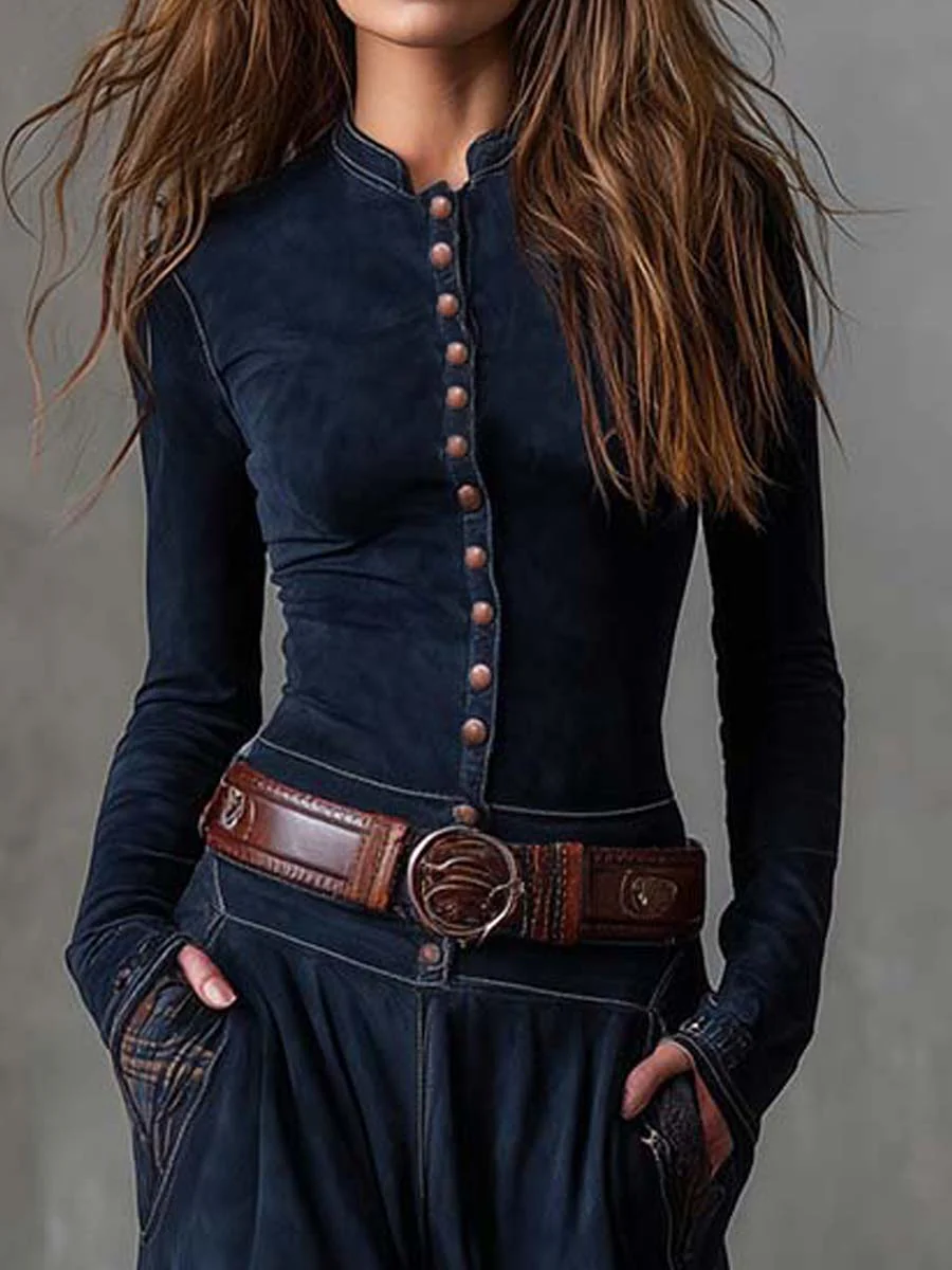 Amarantia™ | Vestido vintage con paneles de cuadros