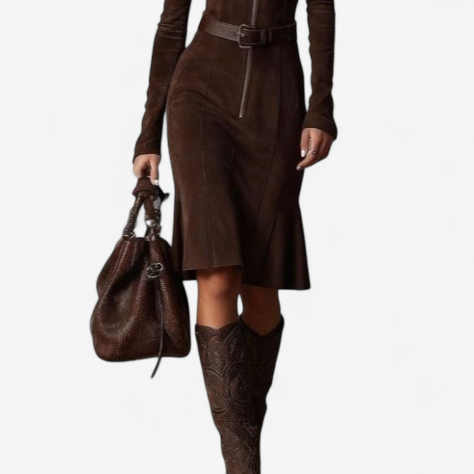 Maelis™ | Vestido midi de ante estructurado